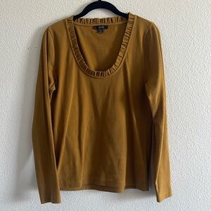 J.Crew Mustard Ribbed Long Sleeve Top
